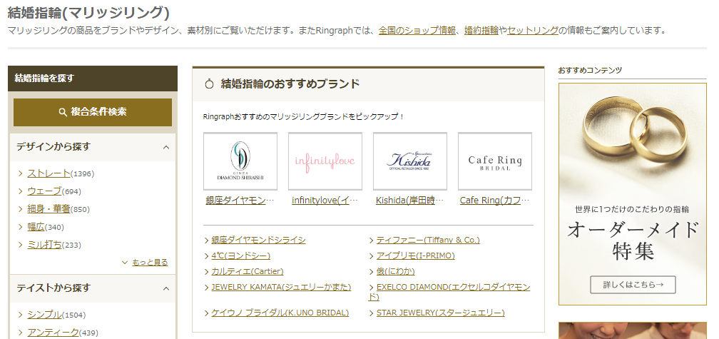 ウエディングパークの結婚指輪（マリッジリング）の情報